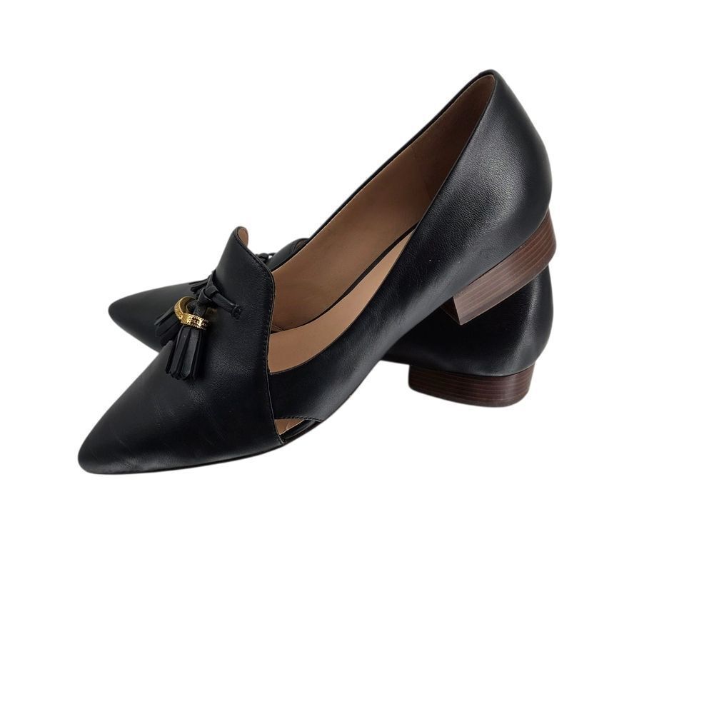 Cole Haan Black Leather Vanya Tassel Loafers
